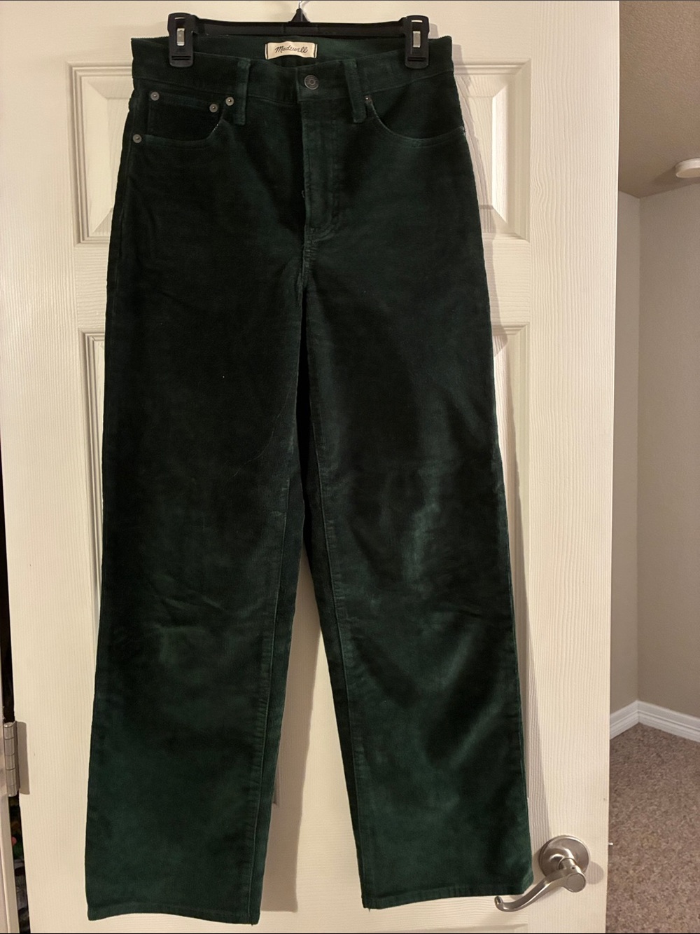 Madewell Dark Emerald Green Corduroy Pants (Perfect Vintage Wide-Leg Jean)